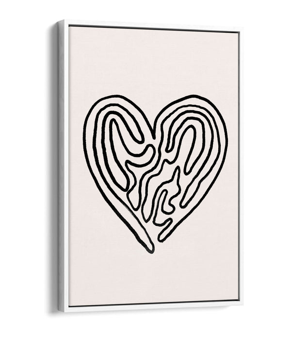 Canvas Wall Art - Heart Minimalist Illustration Float Effect | Handmade Bedroom Decor