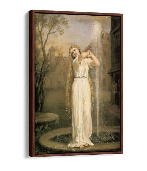 JOHN WILLIAM WATERHOUSE UNDINE -FLOAT EFFECT CANVAS WALL ART PIC PRINT- BEIGE