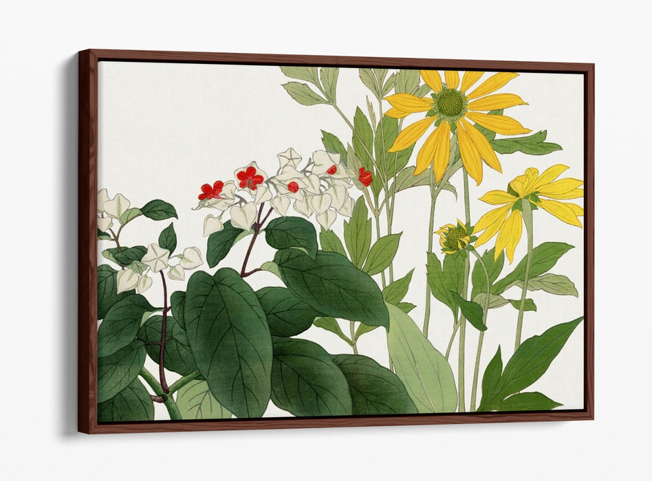 KONAN TANIGAMI, CLERODENDRUM & RUDBECKIA -FLOAT EFFECT CANVAS WALL ART PRINT