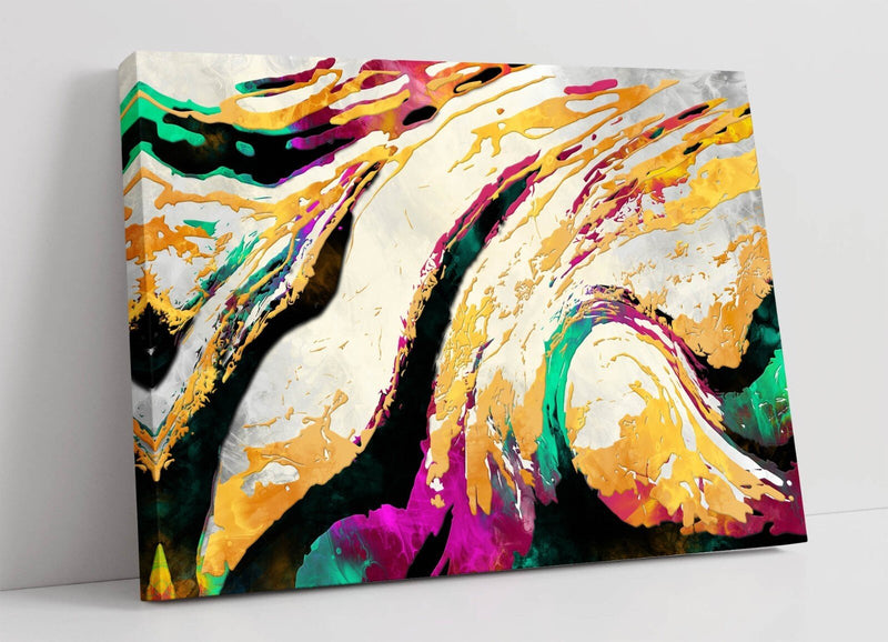 Abstract Canvas Art - Framed Wall Art Print | Colorful Swirl Pattern Bedroom Decor