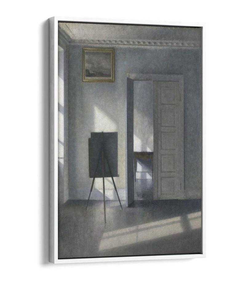 Canvas Wall Art | Vilhelm Hammershoi Interior With Easel - Float Effect Print