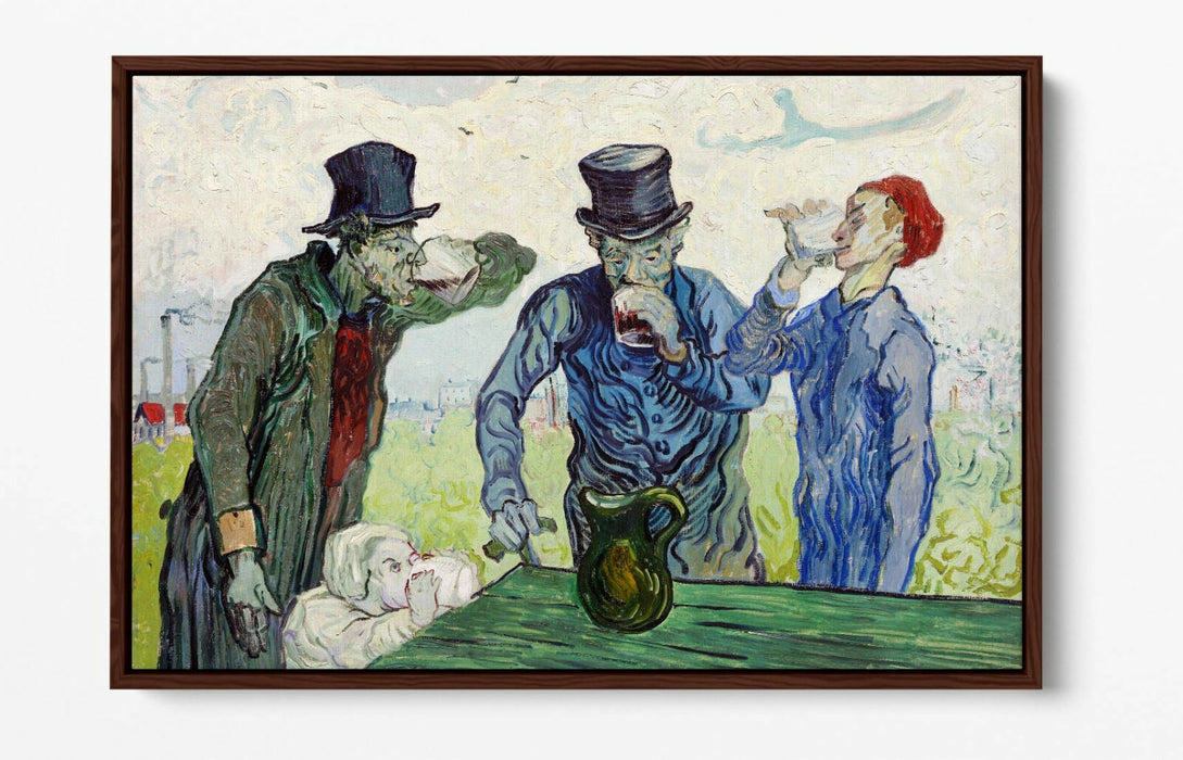 VINCENT VAN GOGH, "THE DRINKERS" -FLOAT EFFECT CANVAS WALL ART PIC PRINT