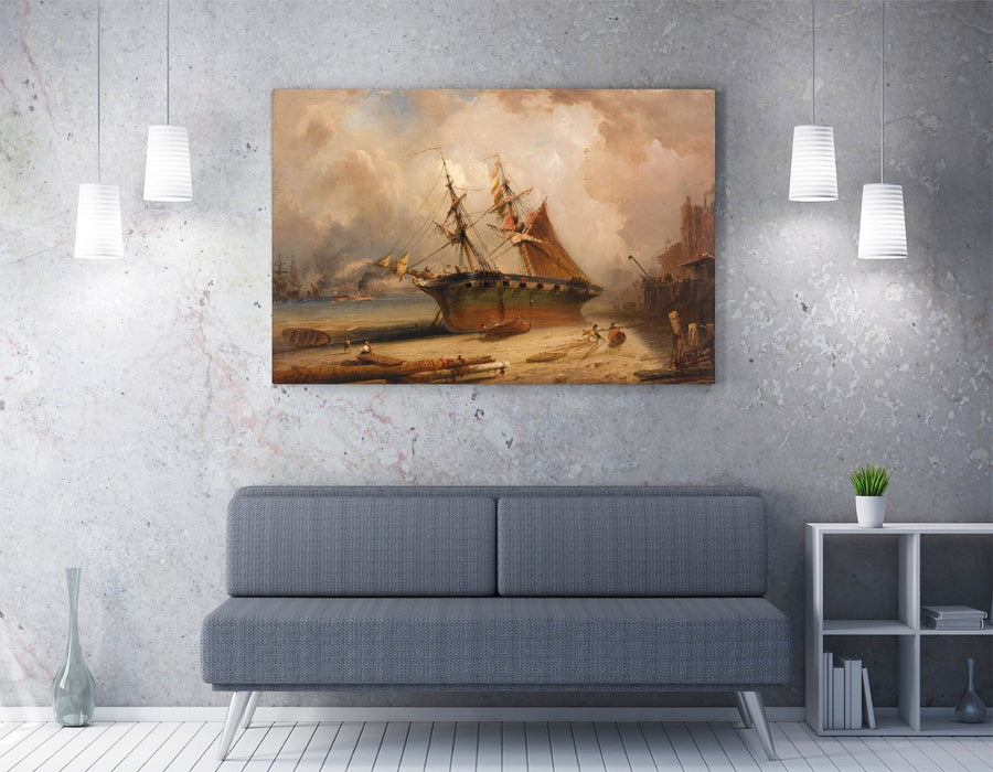 CARLO BOSSOLI, THE THAMES, LONDON -CANVAS WALL ARTWORK PICTURE PRINT