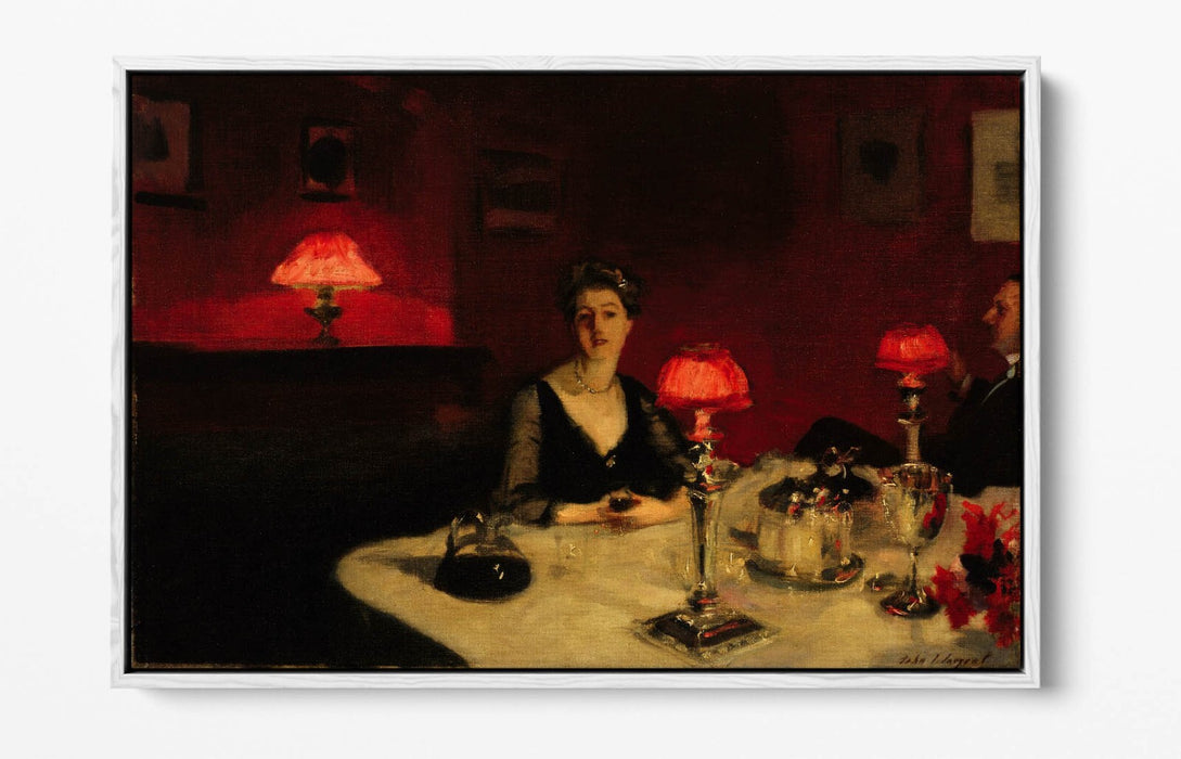 Float Effect Canvas Art – John Singer Sargent Dinner Table Wall Print, Premium Varnish Seal