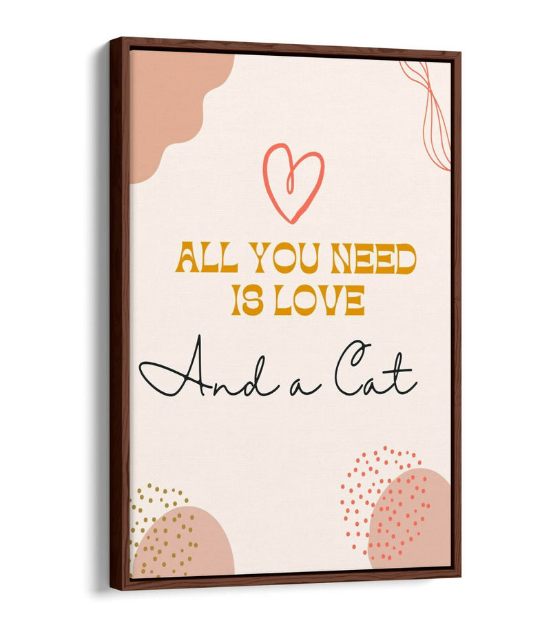 Cat Canvas Wall Art – Handmade Pet Quote Canvas With Float Effect Frame