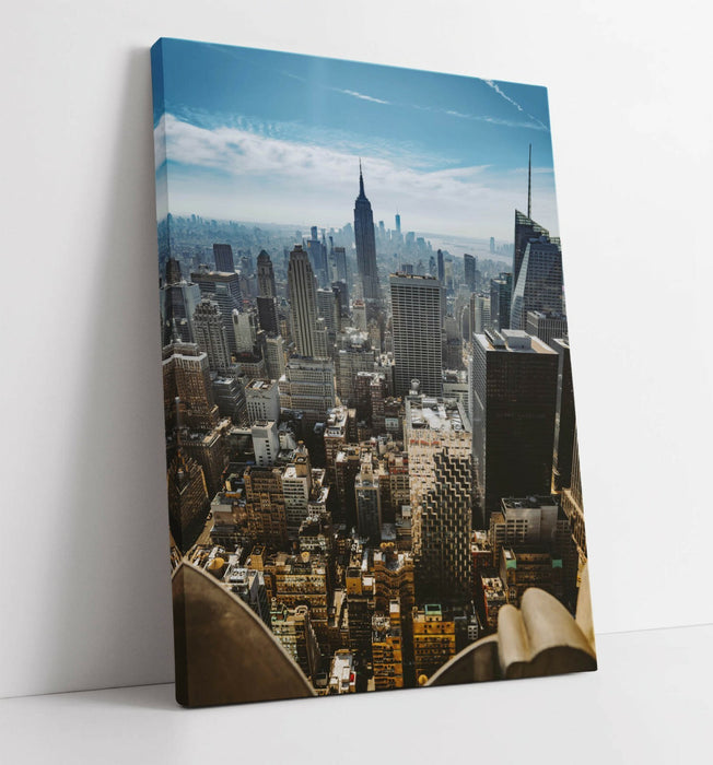 NEW YORK CITYSCAPE AERIAL -CANVAS WALL ART PRINT ARTWORK 30MM DEEP FRAME