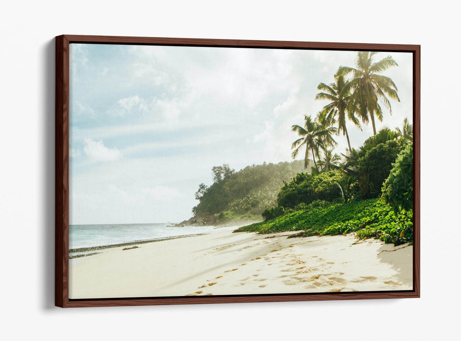 Beach Canvas Art – Footprints Float Effect Canvas Print | Coastal Wall Decor