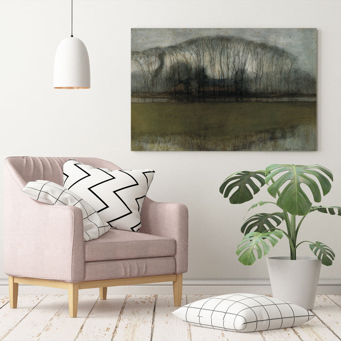 CANVAS WALL ART ARTWORK FRAMED PAINTING PRINT Piet Mondrian Line of Trees Marshy