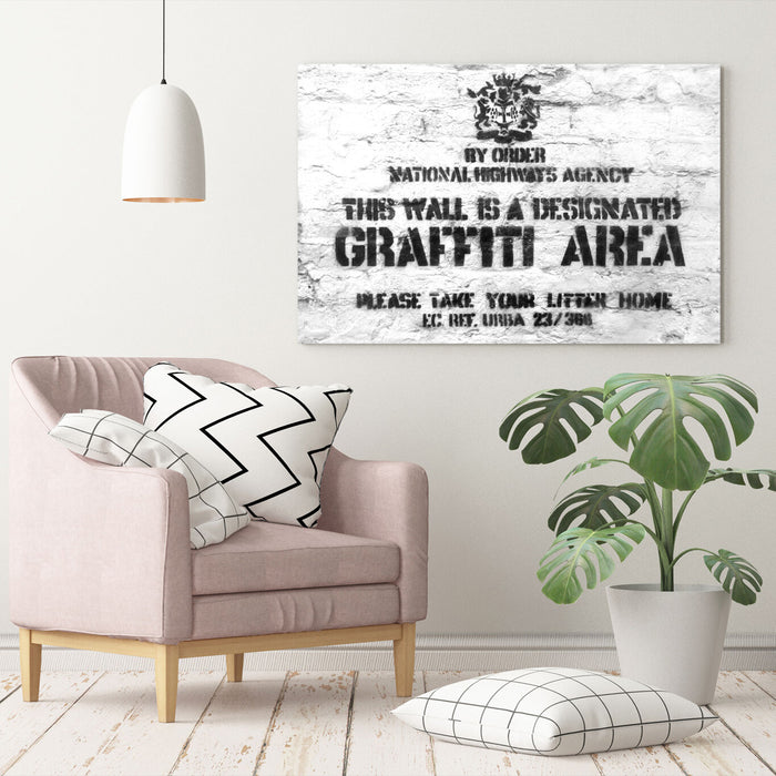 BANKSY - DESIGNATED GRAFFITI AREA -  CANVAS STREET WALL ART PRINT ARTWORK
