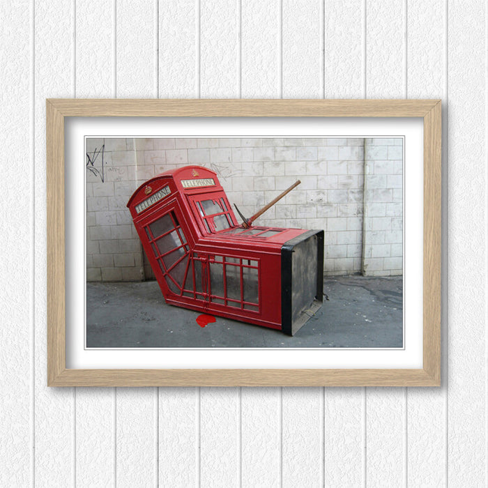 Banksy Framed Poster – Death Of A Phonebox | Urban Wall Art Print | Matte Finish