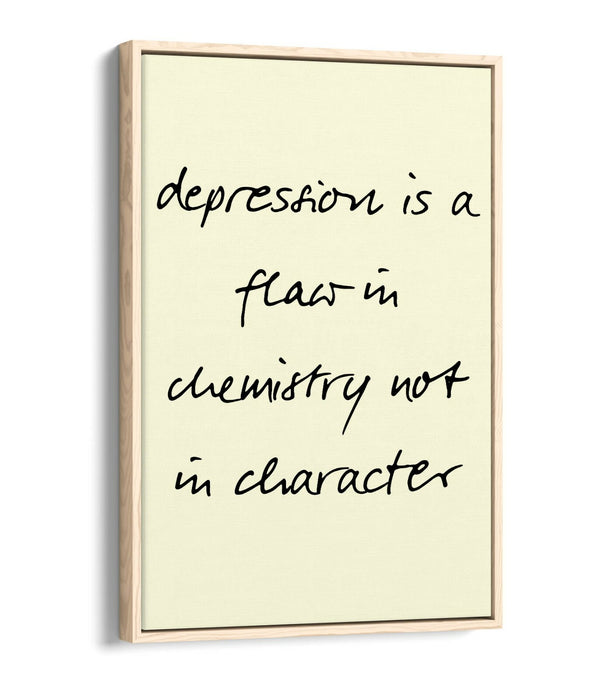 "DEPRESSION IS NOT A FLAW" POSITIVITY QUOTE -FLOAT EFFECT CANVAS WALL ART PRINT