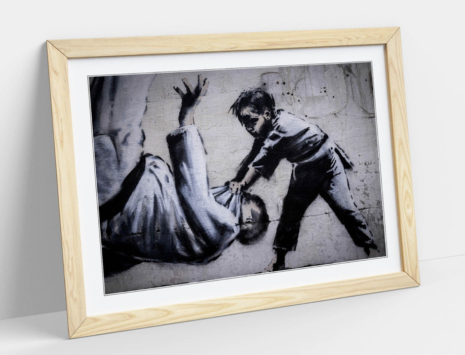 Banksy Framed Wall Art – Handmade Ukraine Poster Print | Matte Paper, Archival Ink