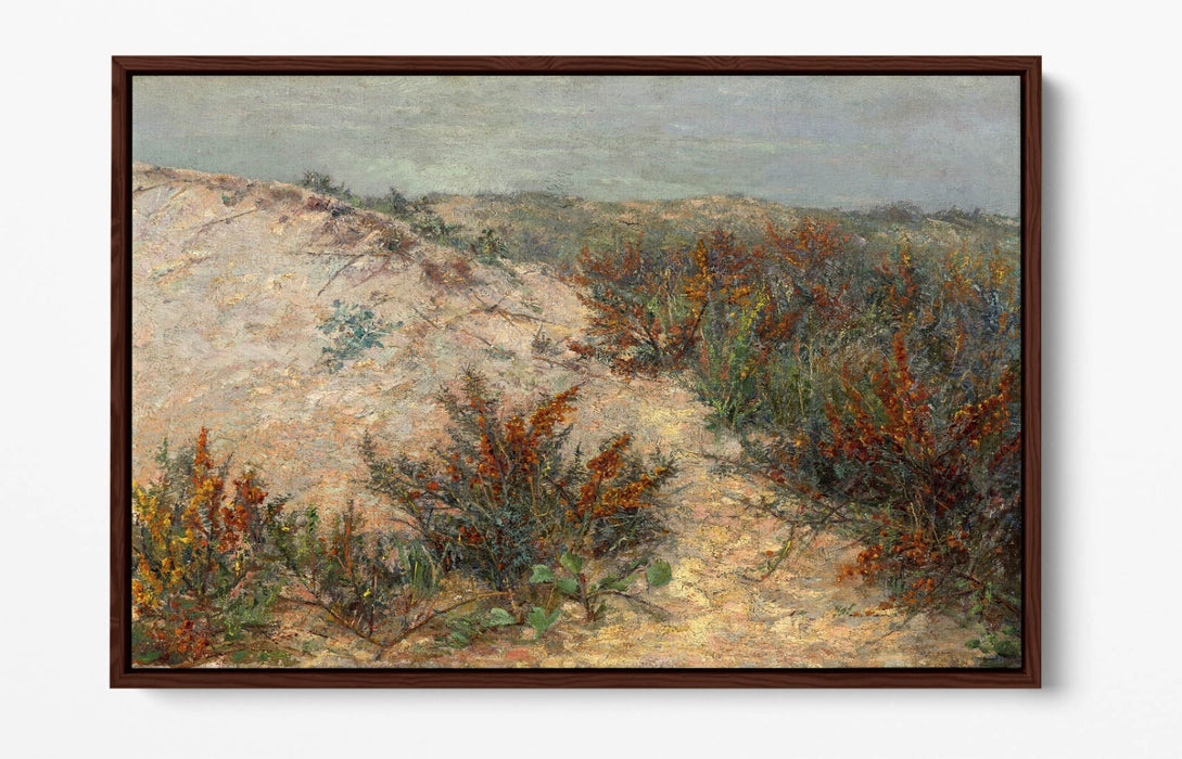 EMILIE MEDIZ-PELIKAN, DUNES WITH SEA BUCKTHORN -FLOAT EFFECT CANVAS ART PRINT