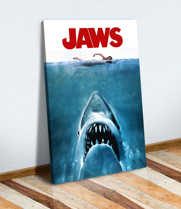 Vintage Movie Poster | JAWS Movie Canvas Wall Art Print - Ready To Hang