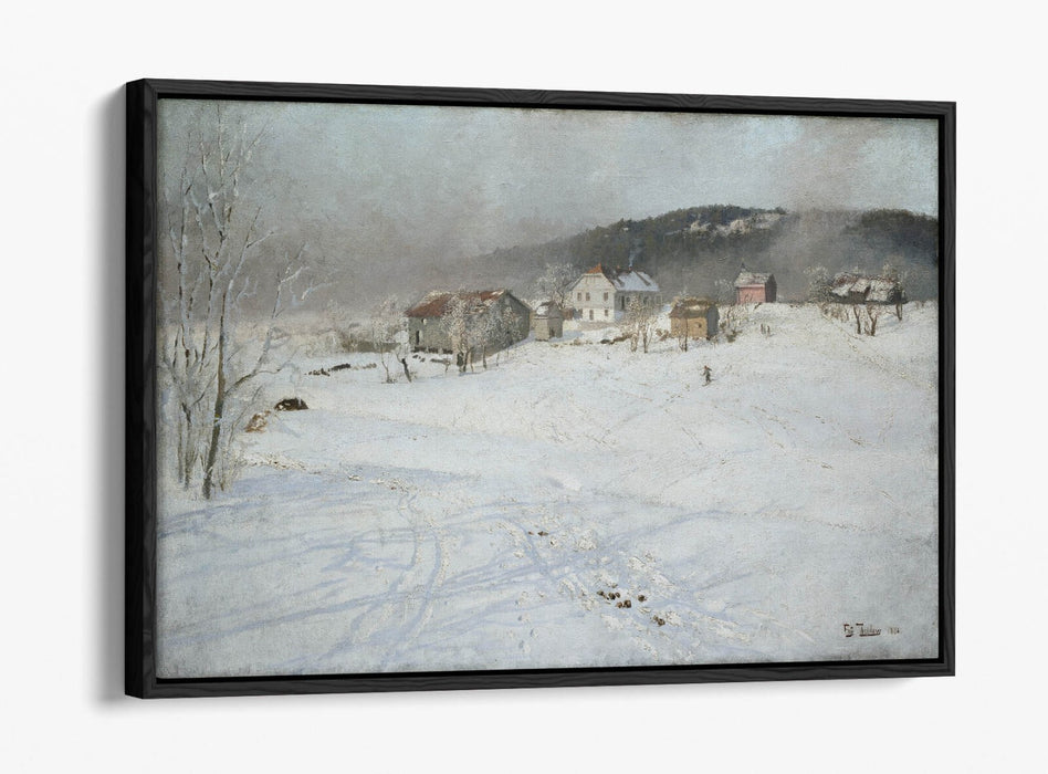 Canvas Wall Art – FRITS THAULOW Winter Float Effect Print on Premium Frame