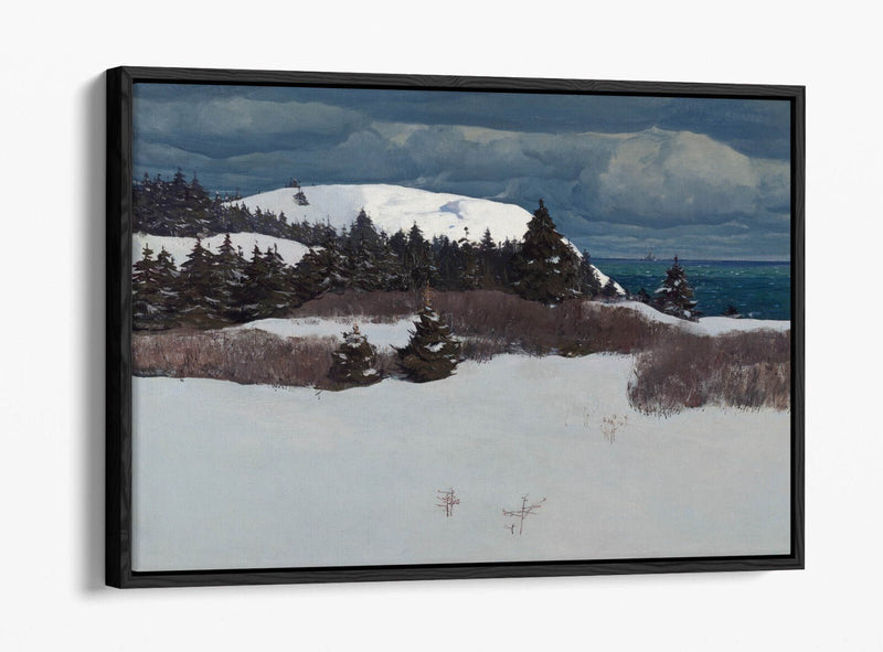 Float Effect Canvas Art – Maine Coast Print on Handmade MDF Frame, Ready to Hang