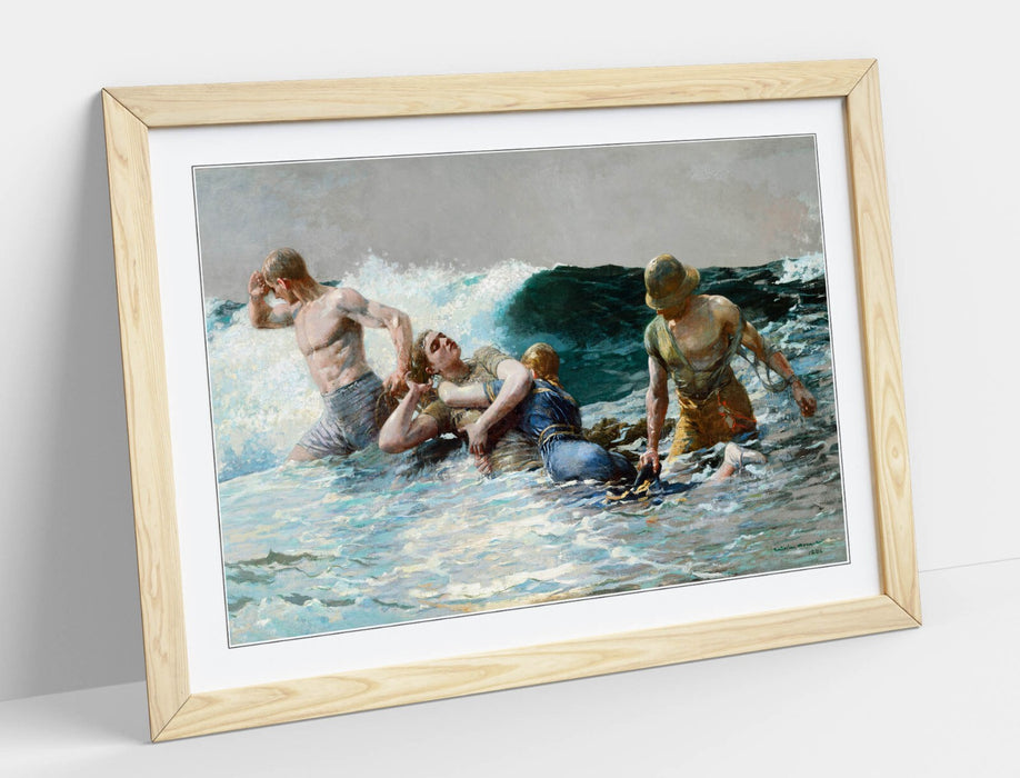 Framed Wall Art - Winslow Homer Undertow Poster Print on Matte Paper, Ready to Hang