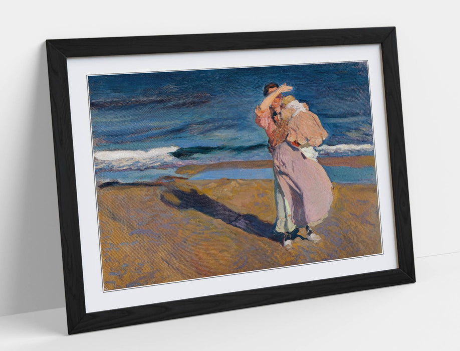 Framed Wall Art Poster - Joaquin Sorolla Fisherwoman With Son Print | Ready To Hang