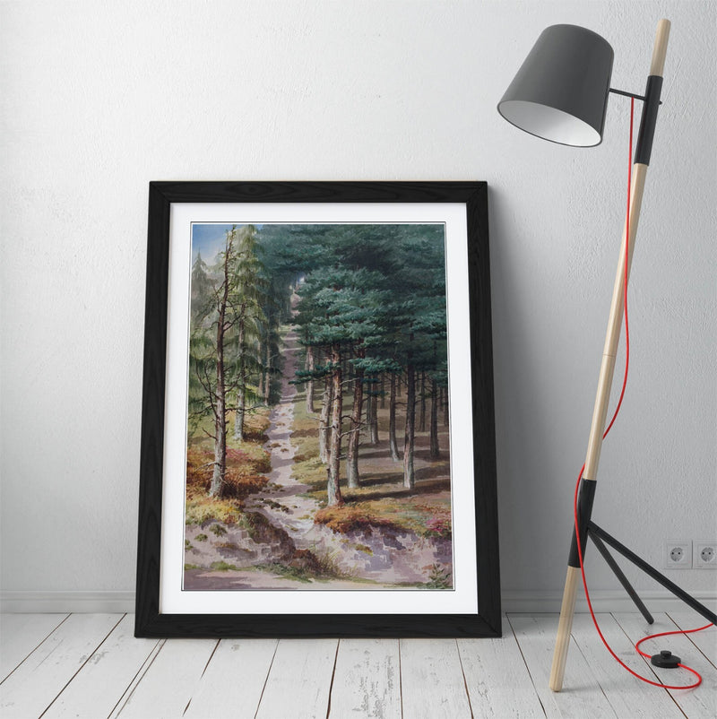 Framed Wall Art Poster Elijah Walton Rednal Wood Print - Natural Wood Frame