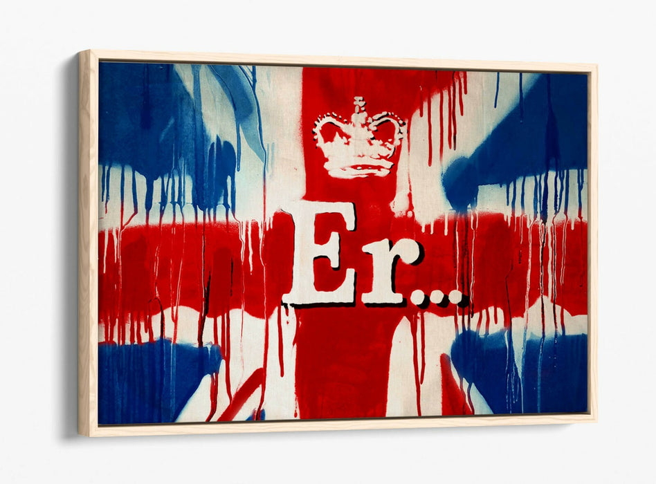 BANKSY JUBILEE ER SORRY -FLOAT EFFECT CANVAS WALL ART PIC PRINT