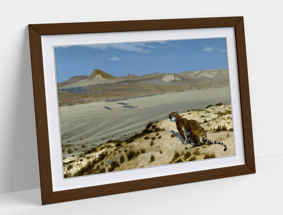 Framed Wall Art - Jean-Leon Gerome Tiger Painting | Handmade UK Frame, Matte Finish Poster