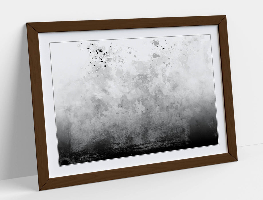 Framed Art Poster - Abstract Black and White Sketch Background Print | Handmade UK