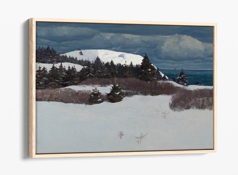 Float Effect Canvas Art – Maine Coast Print on Handmade MDF Frame, Ready to Hang