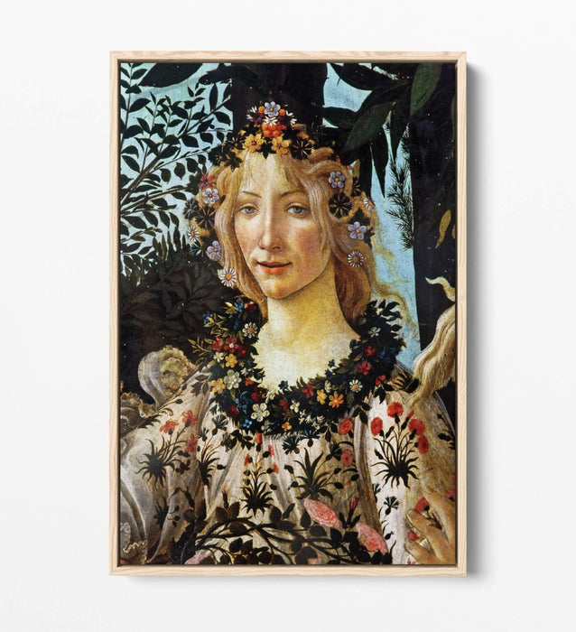SANDRO BOTTICELLI, PRIMAVERA (FLORA) -FLOAT EFFECT CANVAS WALL ART PICTURE PRINT
