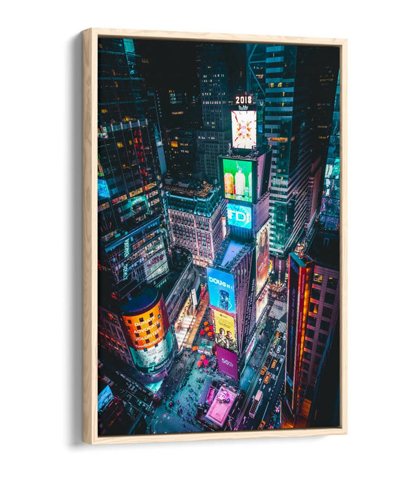 TIMES SQUARE BY NIGHT -FLOAT EFFECT CANVAS WALL ART PIC PRINT-
