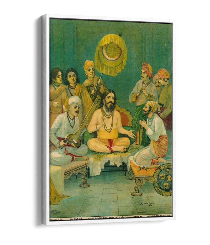 Float Effect Canvas - Dhurandhar Shivaji Ramdas Bhet Premium Wall Art Print