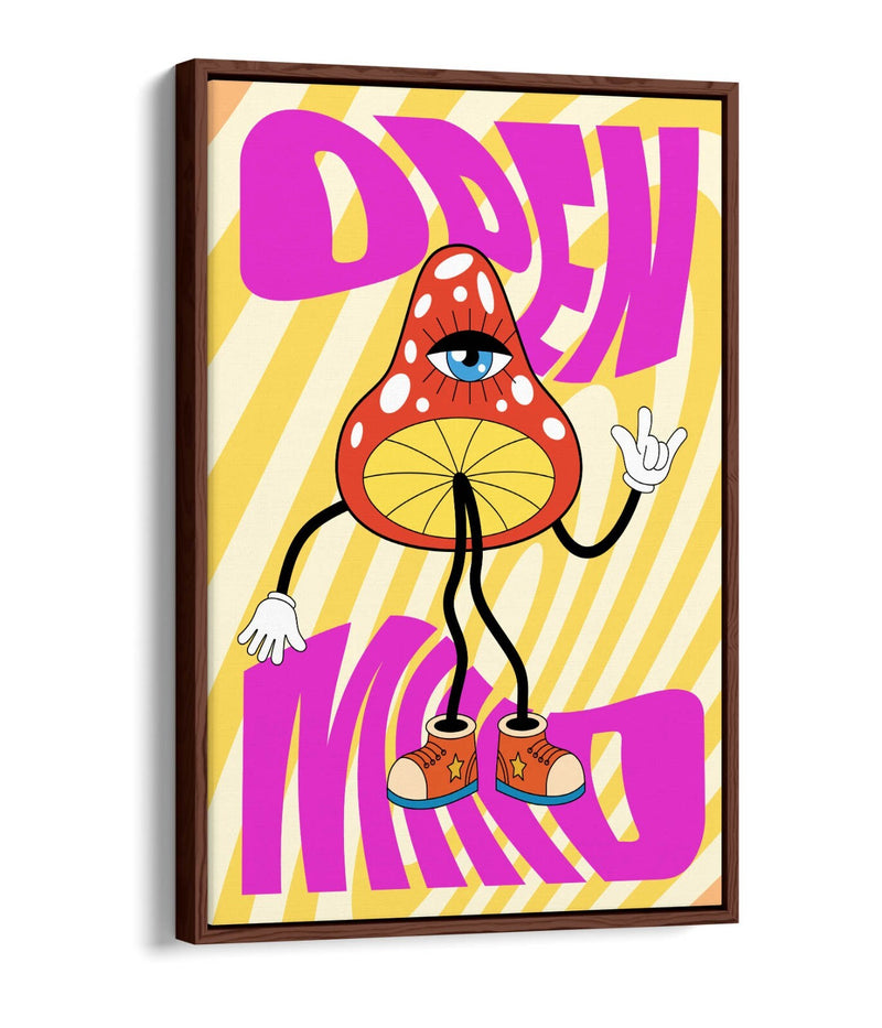 Mushroom Wall Art - Retro Groovy Canvas Print | Handmade UK Bedroom Decor