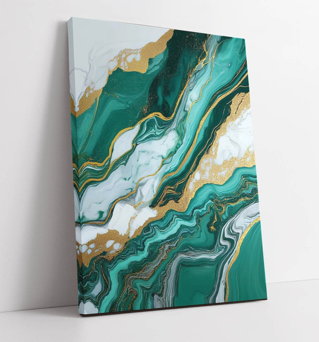 Canvas Wall Art – Teal Pattern Art Abstract Print | Premium Varnish Finish