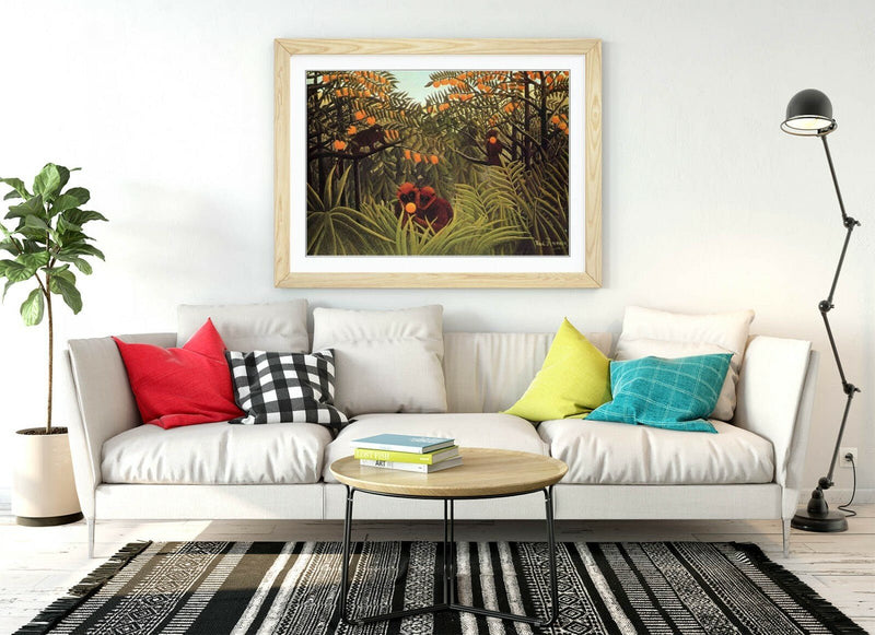 Framed Art Poster – Apes In Orange Grove, Henri Rousseau Print | Handmade Wall Art Print
