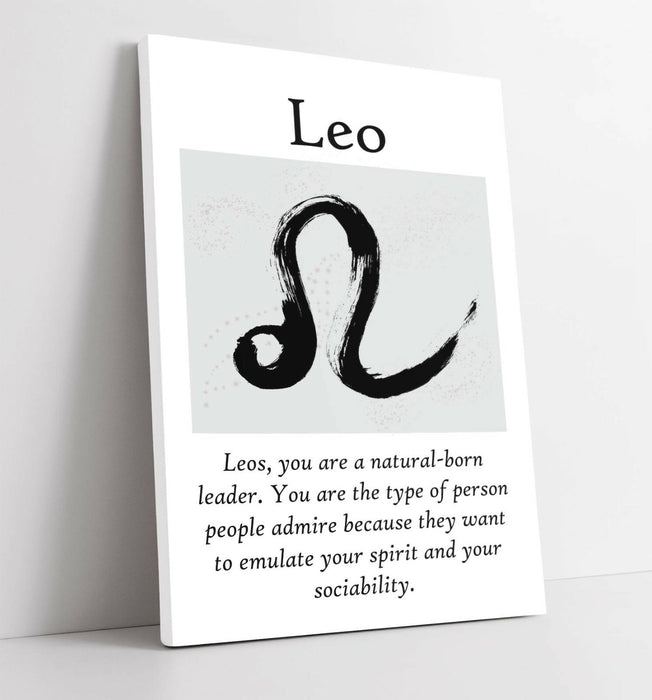 LEO STAR SIGN ZODIAC ASTROLOGY QUOTE SLOGAN -CANVAS WALL ART PICTURE PRINT