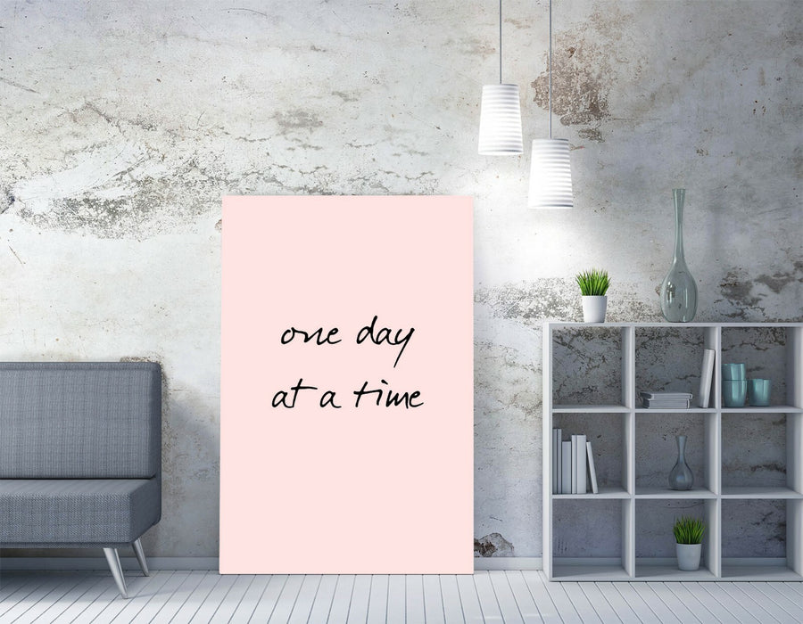 "ONE DAY AT A TIME" POSITIVITY INSPIRING QUOTE -CANVAS WALL ART PICTURE PRINT