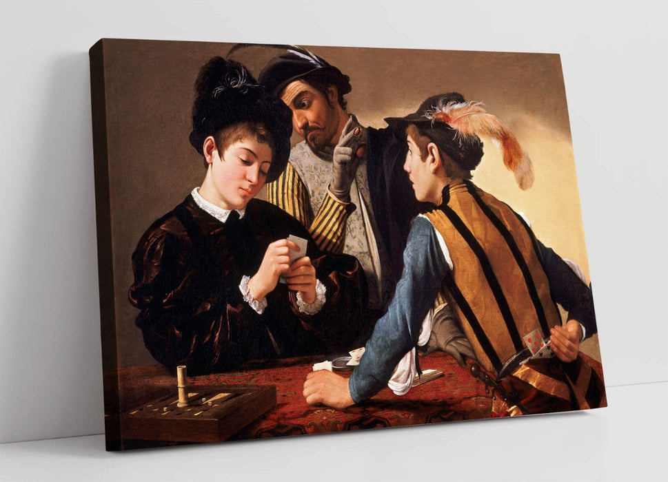 CARAVAGGIO, THE CARDSHARPS -CANVAS WALL ARTWORK PIC PRINT