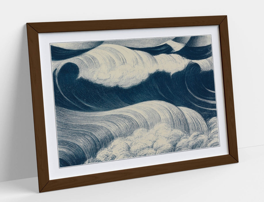 Framed Wall Art - Handmade Bedroom Decor Print on Matte Paper with Natural Wood Frame