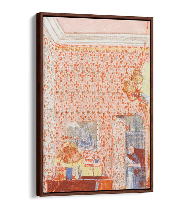 EDOUARD VUILLARD, INTERIOR WITH PINK WALLPAPER -FLOAT EFFECT CANVAS ART PRINT