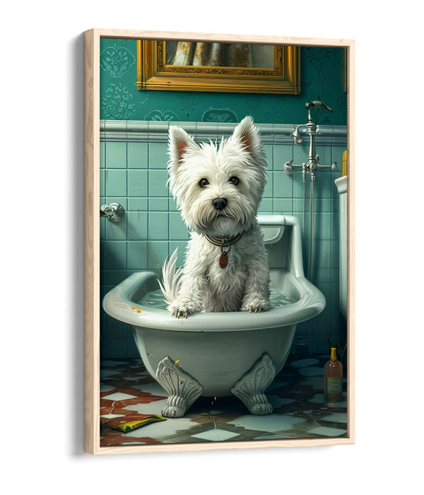 West Highland Terrier Art - Handmade UK Canvas Wall Art | Float Effect Print