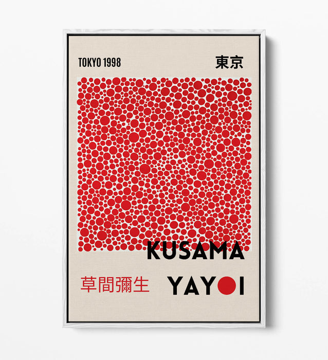 YAYOI KUSAMA RED POLKA DOT CONTEMPORARY DECOR FLOAT EFFECT CANVAS ART PRINT