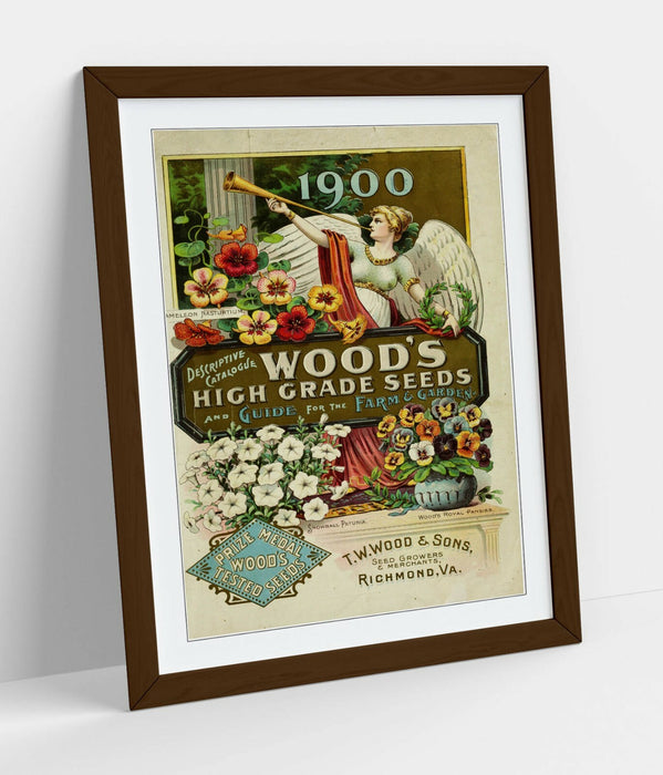 QUIRKY VINTAGE SEEDS ADVERTISEMENT ART POSTER -FRAMED WALL ART PICTURE PRINT