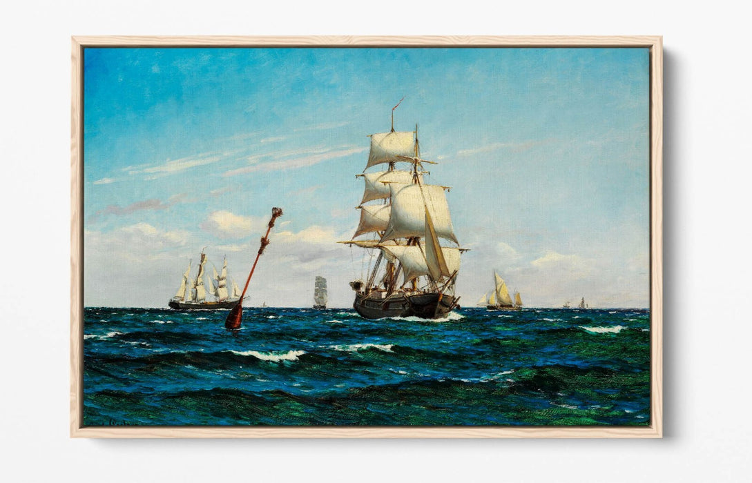 Canvas Wall Art – Sailing Ships Float Effect on Premium MDF Frame Print