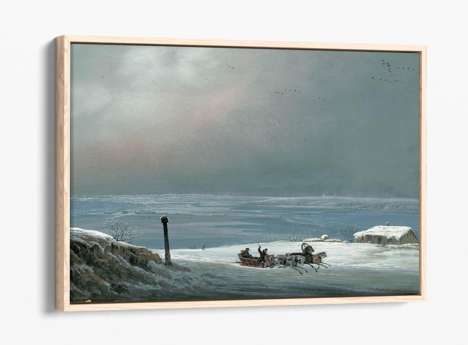 CARLO BOSSOLI, ODESSA SURROUNDINGS IN WINTER -FLOAT EFFECT CANVAS WALL ART PRINT