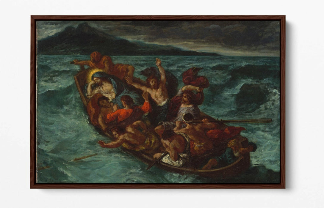 EUGENE DELACROIX, CHRIST ASLEEP DURING TEMPEST -FLOAT EFFECT CANVAS ART PRINT