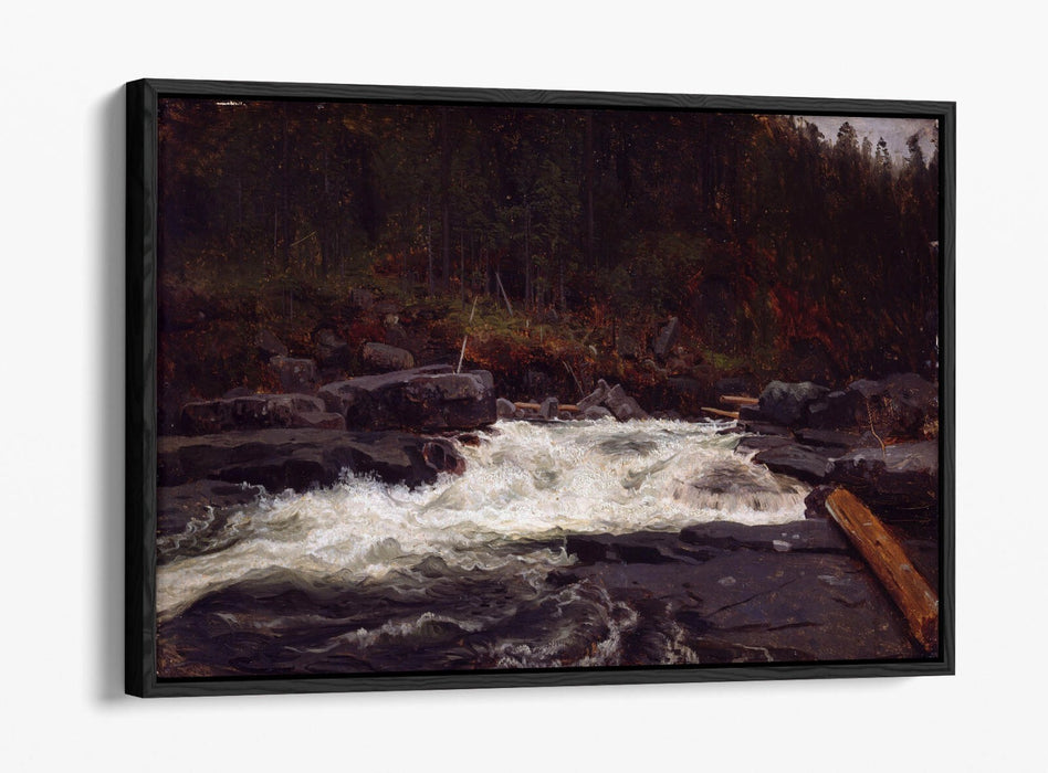 Float Effect Canvas Art - Waterfall Wall Decor Telemark Landscape Print With Premium Satin Varnish