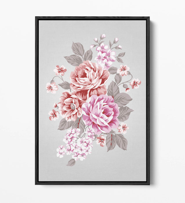 PINK RED PASTEL ROSES HOME BEDROOM DECOR FLOAT EFFECT CANVAS WALL ART PRINT