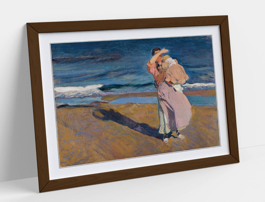 Framed Wall Art Poster - Joaquin Sorolla Fisherwoman With Son Print | Ready To Hang