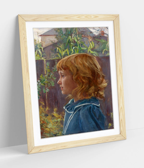Framed Wall Art Poster - Otto Stark Portrait Young Girl Painting | Matte Finish Print