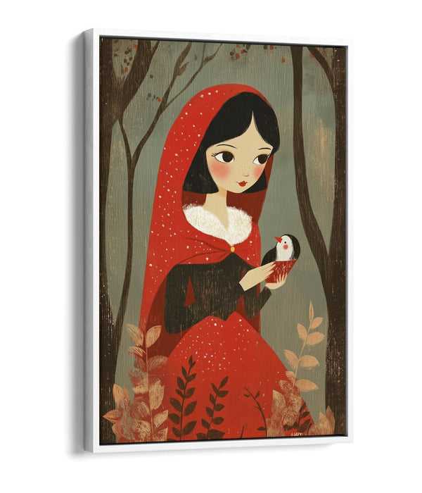 Canvas Wall Art - Pretty Little Red Riding Hood Kids Float Effect Print