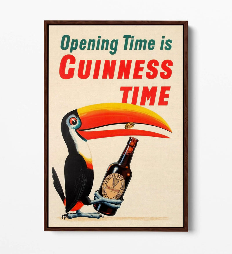 Vintage Guinness Poster – Retro Beer Print Canvas Wall Art With Float Effect